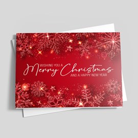 Crimson Snowflakes Holiday Card