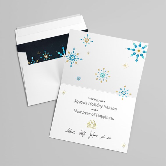 Geometric Snowflakes Holiday Card