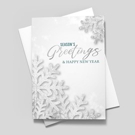 Silver Snowflakes Holiday Card
