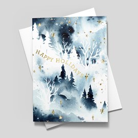 Golden Forest Holiday Card