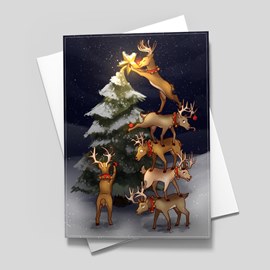 Reindeer Formation Holiday Card