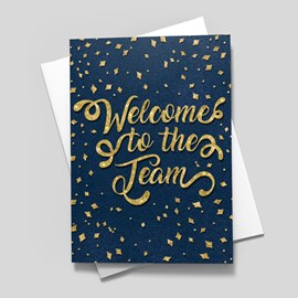 Midnight Confetti Welcome Card