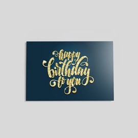 Golden Message Birthday Card