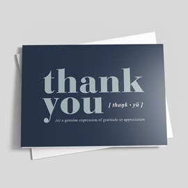Definition Thank You Card
