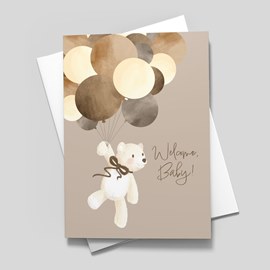 Balloon Bear Baby Card
