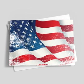 Weathered American Flag Card