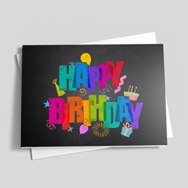 Party Chalk Birthday Card