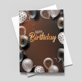 Chocolate Balloons Birthday Card