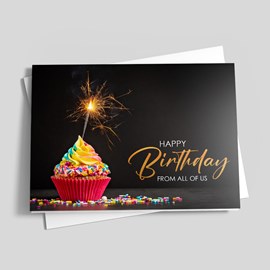 Sparkling Cupcake Birthday Card