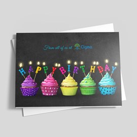 Blazing Cupcakes Birthday Card