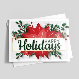 Joyful Poinsettia Holiday Card