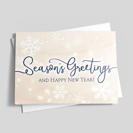 Cream Snowflakes Holiday Card