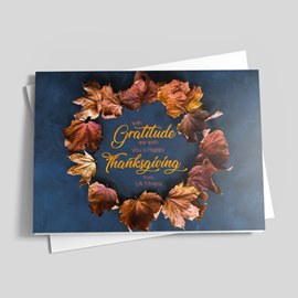 Harvest Wreath Thanksgiving Card