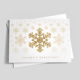 Gold Snowflakes Holiday Card