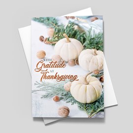 Walnuts & Pumpkins Thanksgiving Card