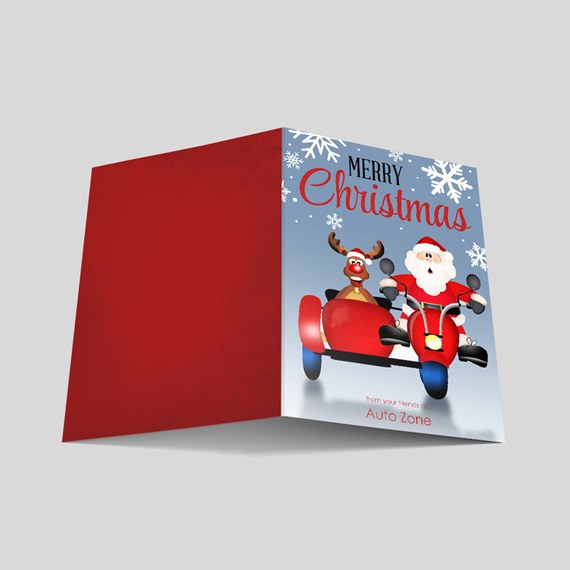 Santa's Sidecar Christmas Card