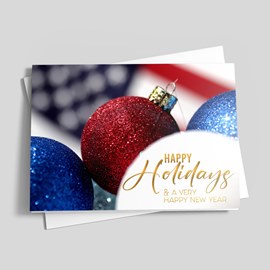 Americana Ornaments Holiday Card