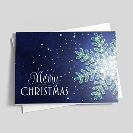 Glistening Midnight Christmas Card