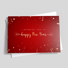 Jeweled Confetti New Year Card