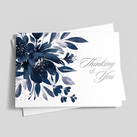 Blue Flowers - Thinking of You Card