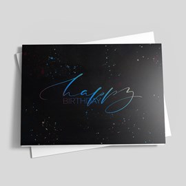 Colorful Space Birthday Card