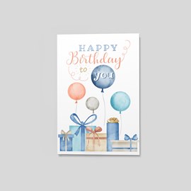Watercolor Gifts Birthday Card