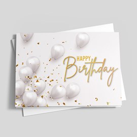 White Balloons Birthday Card