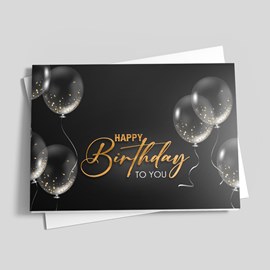 Midnight Balloons Birthday Card