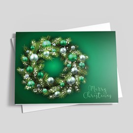 Emerald Wreath Holiday Card