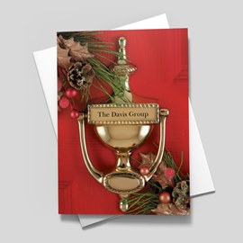 Red Door Knocker Holiday Card