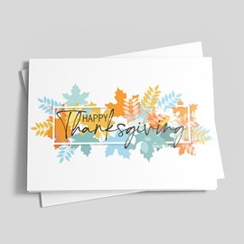 Pastel Leaves Thanksgiving Card