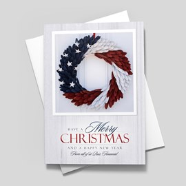 Patriotism Wreath Holiday Card