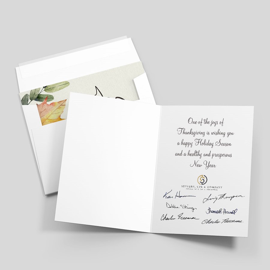 Golden Hues Thanksgiving Card by CardsDirect