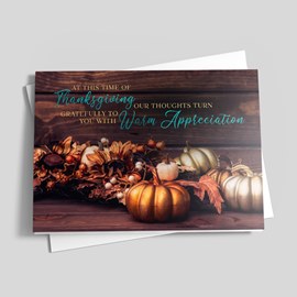 Golden Pumpkins Thanksgiving Card