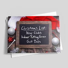 Golfer's WIsh List Christmas Card