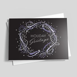 Wreathed in Ribbons - Purple Ribbon Charity Card