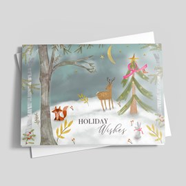 Woodland Wishes - Pink Ribbon Charity Card