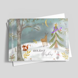 Woodland Wishes - Purple Ribbon Charity Card