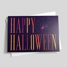 Neon Spider Halloween Card