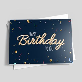 Midnight Confetti Birthday Card