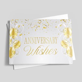 Golden Wishes Anniversary Card