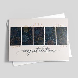 Firework Blocks Congrats Card