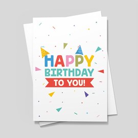 Falling Confetti Birthday Card
