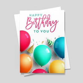 Festive Balloons Birthday Card