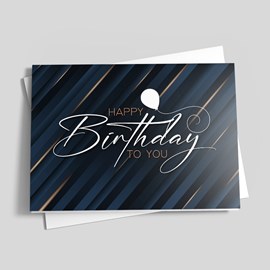 Stylish Stripes Birthday Card