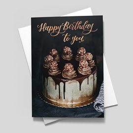Rocher Cake Birthday Card