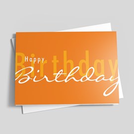 Tangerine Scripted Birthday