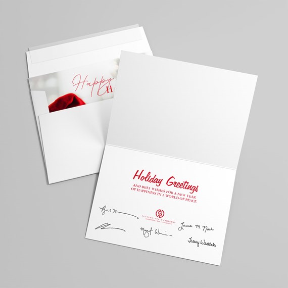 holiday greeting card with photo placeholder