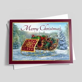 Santa's Sleigh Makes a Tee Time Christmas Card