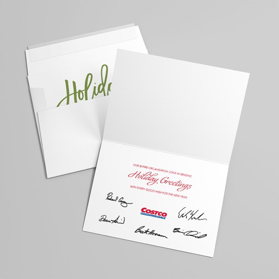 holiday greeting card with customizable text area